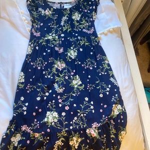 Blue floral girls dress